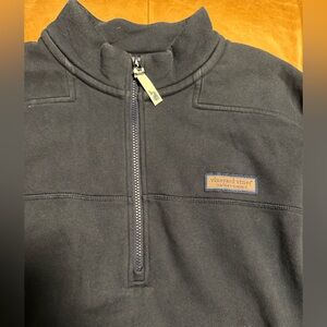 Vineyard Vines Navy half-zip Sweatshirt with Logo Patch